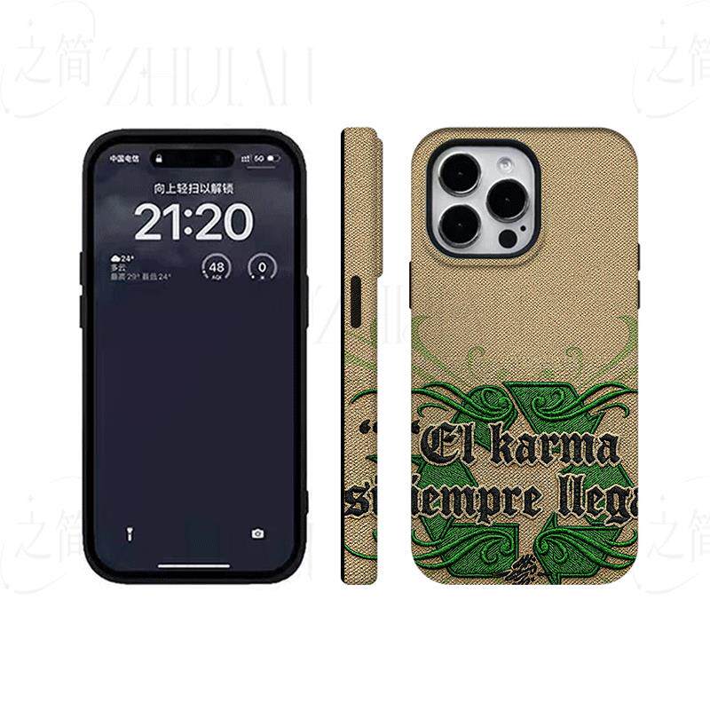 刺绣回收标语磨砂磁吸手机壳大孔亮面硬壳适用苹果iphone18promax华为PURAXVIEW华为NOVA12ULTRA华为NOVA7PRO