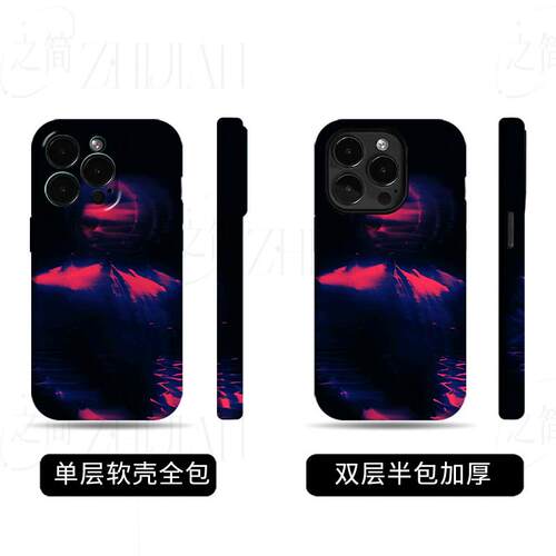 赛博故障人像磨砂磁吸手机壳大孔亮面硬壳适用苹果iphone18promax华为PURAXVIEW华为NOVA14PRO华为P40PROPLUS