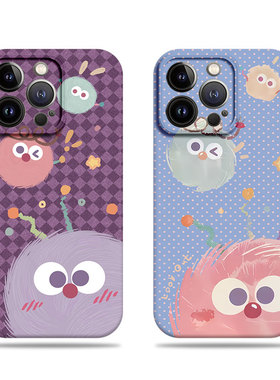 苹果17promax三只煤球菲林情侣手机壳适用苹果华为红米K60E小米13ULTRAMATE50ENOVA14PROVIVOX200至尊