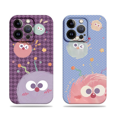 苹果17promax三只煤球菲林情侣手机壳适用苹果华为红米K60E小米13ULTRAMATE50ENOVA14PROVIVOX200至尊