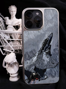 涂鸦战机手机壳大孔电镀黑框碳纤纹二合一磁吸适用苹果17promax华为小米17PROMAXPURA70ULTRAPURA80ULTRA