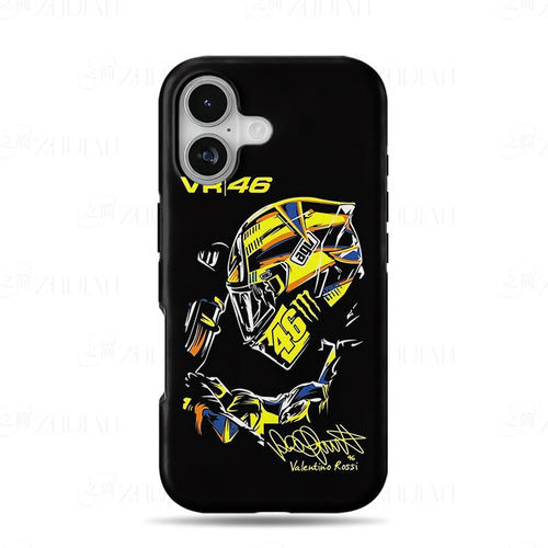 VR46头盔磨砂磁吸手机壳大孔亮面硬壳适用苹果iphone18promax华为PURAXVIEW华为P40PROPLUS荣耀200Pro