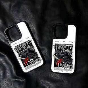 铃木黑摩托手机壳大孔电镀黑框碳纤纹二合一磁吸适用苹果17promax华为PURA70ULTRAPURA80ULTRAMATE70PROPLUS