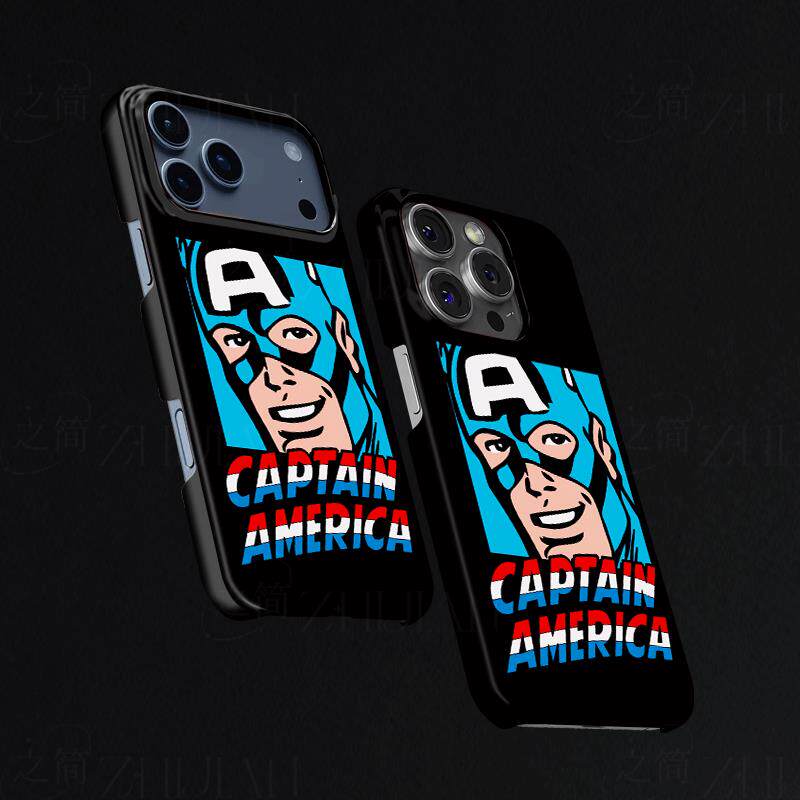 美国队长插画磨砂磁吸手机壳大孔亮面硬壳适用苹果iphone18promax华为PURAXVIEW华为畅享90PROMAX红米K90PROM