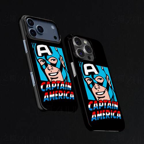 美国队长插画磨砂磁吸手机壳大孔亮面硬壳适用苹果iphone18promax华为PURAXVIEW华为畅享90PROMAX红米K90PROM