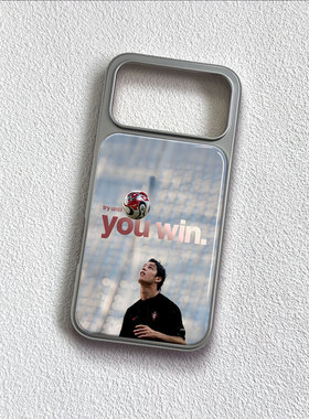 C罗顶足球手机壳大孔电镀黑框碳纤维二合一玻璃适用苹果17promax华为P60PROPURA80PROPLUSPURA70PROPLUS