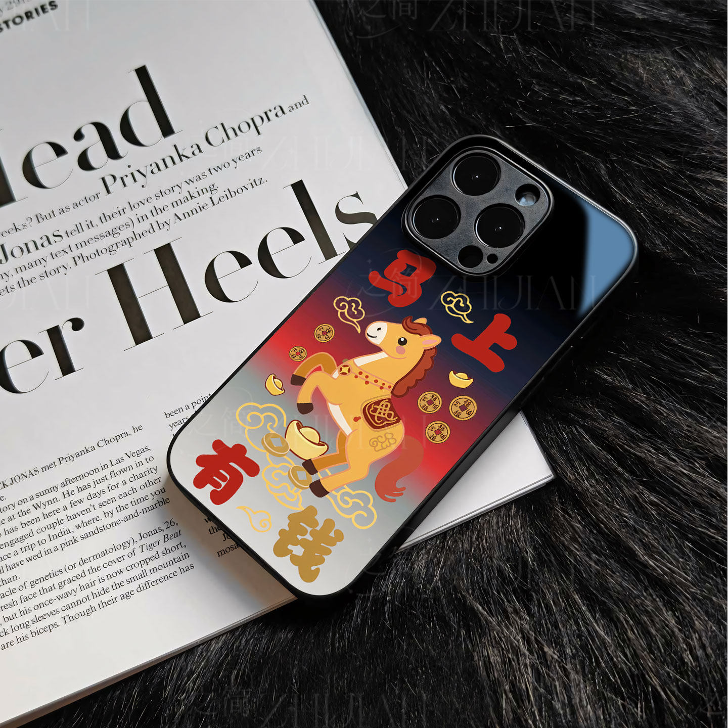 苹果17promax新年马上有钱玻璃手机壳马年新年祝福有钱适用苹果华为VIVOS30PROMINI红米K80PRO三星S25PLUS一