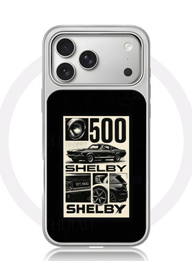 谢尔比500海报手机壳大孔电镀黑框碳纤纹二合一磁吸适用苹果17promax华为小米14PROPURA70ULTRAPURA80ULTRA