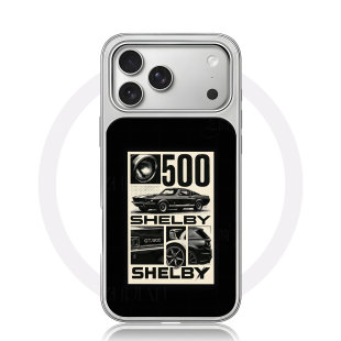 谢尔比500海报手机壳大孔电镀黑框碳纤纹二合一磁吸适用苹果17promax华为小米14PROPURA70ULTRAPURA80ULTRA