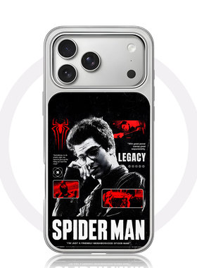 蜘蛛侠彼得帕克手机壳大孔电镀黑框碳纤纹二合一磁吸适用苹果17promax华为小米14PROPURA70ULTRAPURA80ULTRA