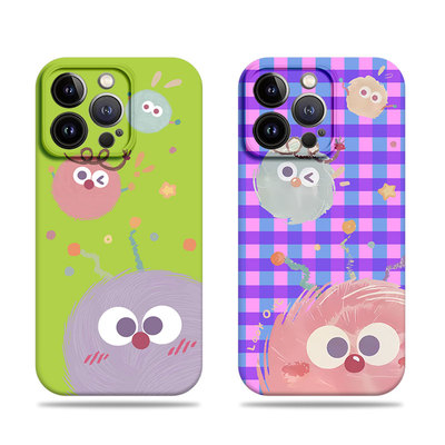 苹果17promax三只煤球菲林情侣手机壳适用苹果华为红米K70E小米14PRO三星S25PLUSvivos50promini荣耀500pro