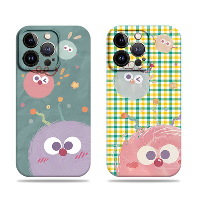 苹果17promax三只煤球菲林情侣手机壳适用苹果华为MATE50E荣耀GTPROVIVOX100PROVIVOY78PLUS三星S25ULTRA