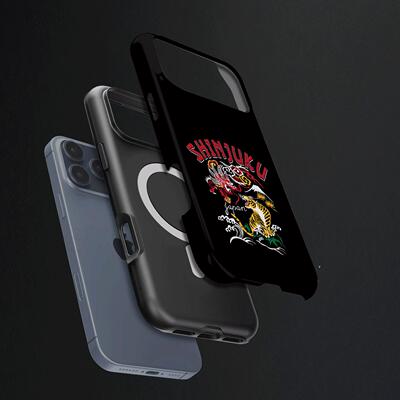 新宿龙虎图案硬壳磨砂磁吸手机壳适用苹果iphone17promax华为FINDX8至尊VIVOX300PROP60proMATE60PRO