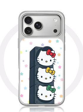 凯蒂猫红绿灯手机壳大孔电镀黑框碳纤纹二合一磁吸适用苹果17promax华为MATE60PROPLUSPURA80PROPLUS小米14PR