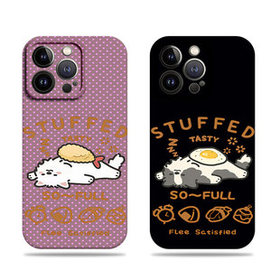 苹果17promax狗狗英文菲林情侣手机壳适用苹果华为荣耀500pro红米K70ULTRAMATE50ENOVA13PRO一加ace6