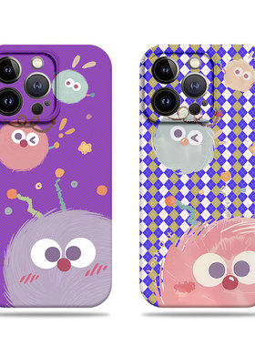 苹果17promax三只煤球菲林情侣手机壳适用苹果华为红米K70E12/13/14/15新款真我gt8proIQOO15红米NOTE14PROPL