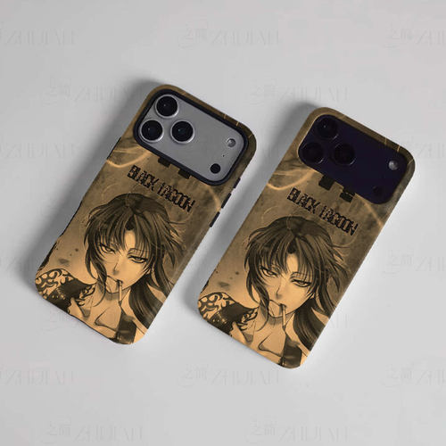 黑礁莱薇插画磨砂磁吸手机壳大孔亮面硬壳适用苹果iphone18promax华为PURAXVIEWVIVOX70PRO华为P40PROPLUS