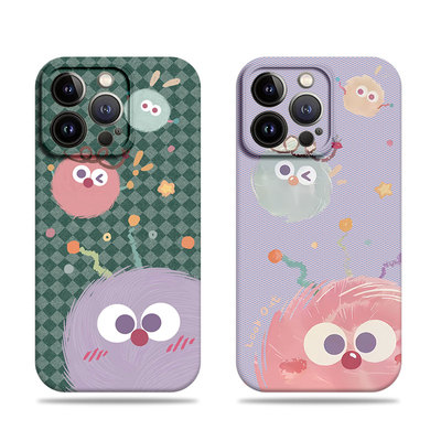 苹果17promax三只煤球菲林情侣手机壳适用苹果华为红米K70ULTRA红米NOTE14PROPLUSMATE40PRO真我14proVIVOX20