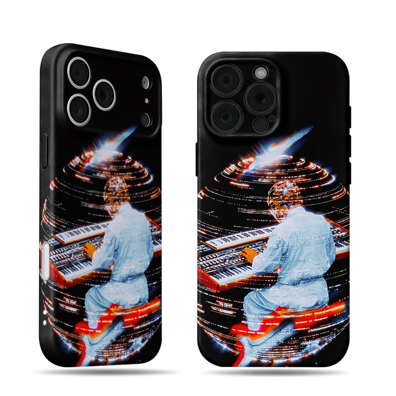 赛博电子琴手磨砂磁吸手机壳大孔亮面硬壳适用苹果iphone18promax华为PURAXVIEWIQOONEO9红米TURBO3