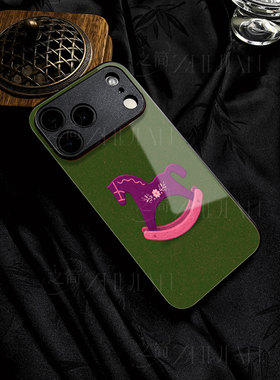 苹果17promax红色木马玻璃手机壳马年新年祝福有钱适用苹果华为红米NOTE15PROPLUS一加ACE5竞速版麦芒40荣耀X