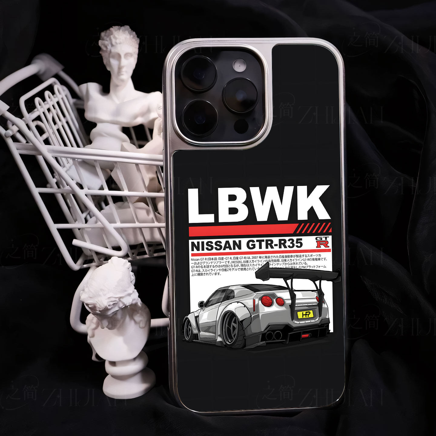 GTRR35改装手机壳大孔电镀黑框碳纤纹二合一磁吸适用苹果17promax华为小米17PROMAX小米14PROMATE60PROPLUS