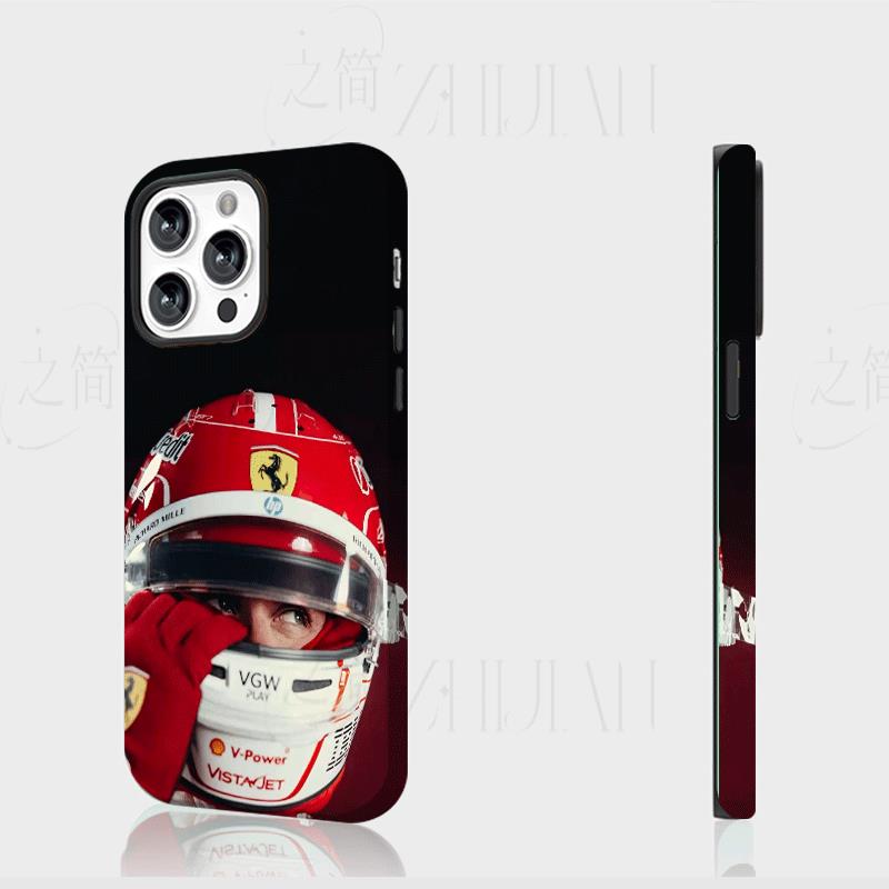 法拉利赛车盔磨砂磁吸手机壳大孔亮面硬壳适用苹果iphone18promax华为PURAXVIEW小米15ULTRAOPPOFINDX8SPLUS