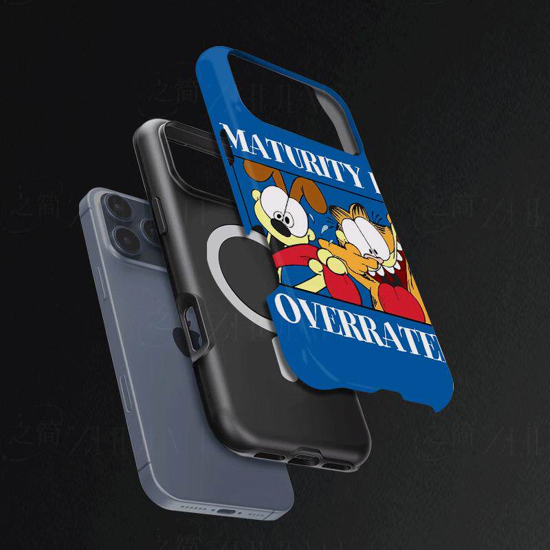 加菲猫恶搞图磨砂磁吸手机壳大孔亮面硬壳适用苹果iphone18promax华为PURAXVIEW华为MATE80PROMAX荣耀X60GT