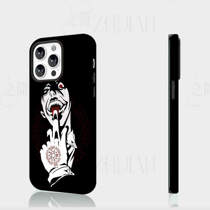 阿卡多竖中指磨砂磁吸手机壳大孔亮面硬壳适用苹果iphone18promax华为PURAXVIEW红米K80至尊版荣耀80SE