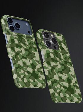 绿色迷彩布硬壳磨砂磁吸手机壳适用苹果iphone17promax华为P80PRO三星S25PLUS荣耀MAGIC7PROFINDX8至尊