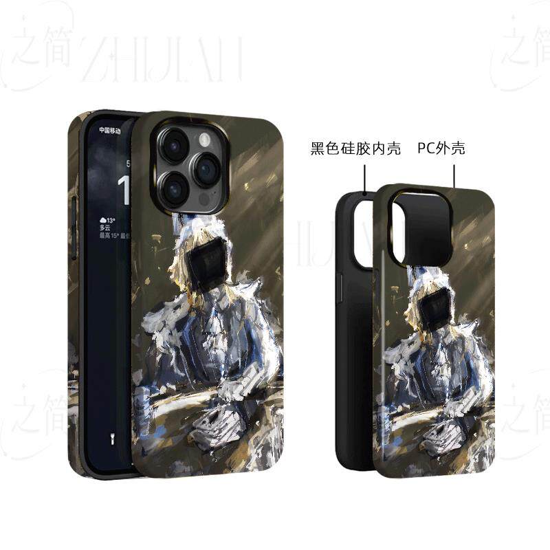银甲屏幕骑士磨砂磁吸手机壳大孔亮面硬壳适用苹果iphone18promax华为PURAXVIEW荣耀MAGIC8PROVIVOS20PRO