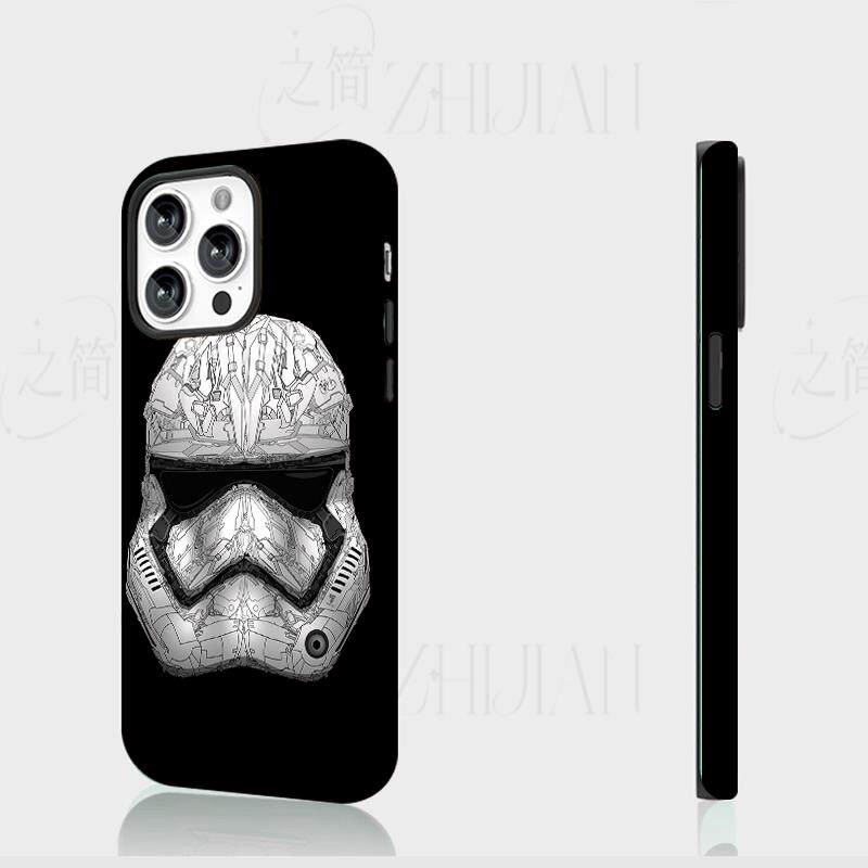 星战白兵头盔磨砂磁吸手机壳大孔亮面硬壳适用苹果iphone18promax华为PURAXVIEW荣耀200ProPLus16/15/14