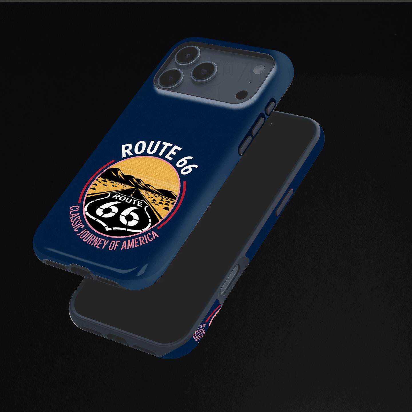 66号公路徽章硬壳磨砂磁吸手机壳适用苹果iphone17promax华为P70ULTRA小米14pro三星S25PLUSVIVOX200PROMINI