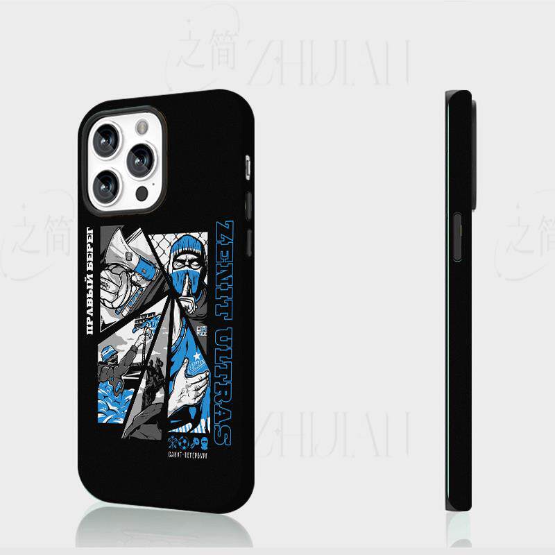 泽尼特球迷画磨砂磁吸手机壳大孔亮面硬壳适用苹果iphone18promax华为PURAXVIEWIQOOZ10TURBO荣耀90GT