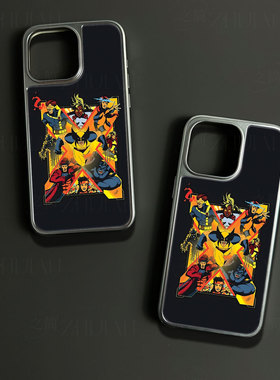 X战警群像手机壳大孔电镀黑框碳纤维二合一玻璃适用苹果17promax华为小米15PROPURA80PROPLUSPURA70ULTRA