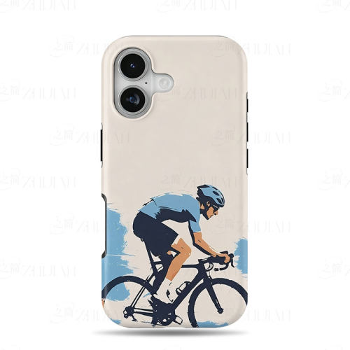 公路骑行插画磨砂磁吸手机壳大孔亮面硬壳适用苹果iphone18promax华为PURAXVIEW红米NOTE12TURBOVIVOS16E