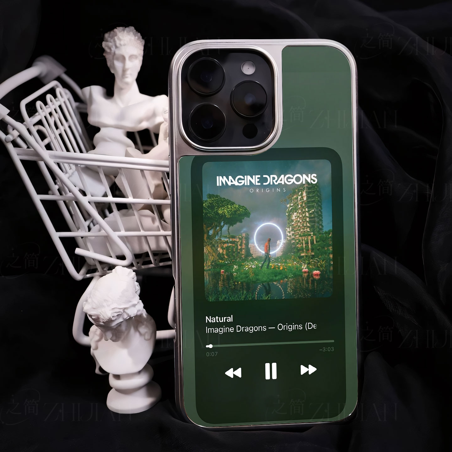 Natural梦龙手机壳大孔电镀黑框碳纤纹二合一磁吸适用苹果17promax华为小米15PROP60PROMATE60PROPLUS