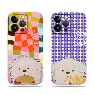 苹果17promax狗狗薯条汉堡菲林情侣手机壳适用苹果华为OPPORENO14PROP70PROMATE60PRO+MATE40PROOPPOK12S