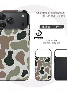 迷彩纹理硬壳磨砂磁吸手机壳适用苹果iphone17promax华为小米14proVIVOX200PROMINI小米17PROMAX荣耀500pro