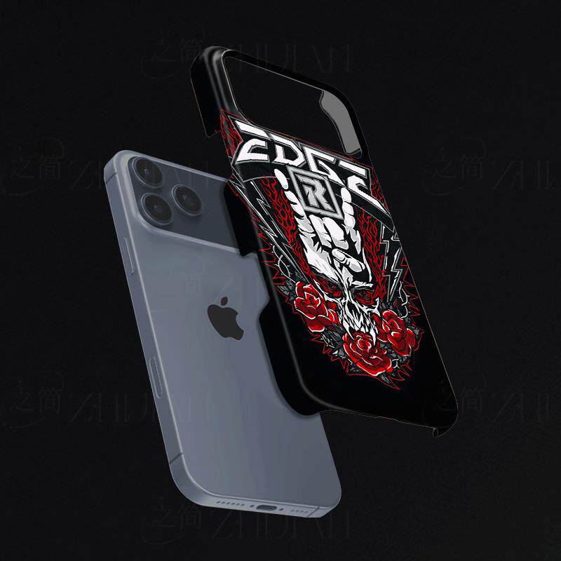 骷髅摇滚玫瑰标磨砂磁吸手机壳大孔亮面硬壳适用苹果iphone18promax华为PURAXVIEW1加13T1加ACE5至尊版