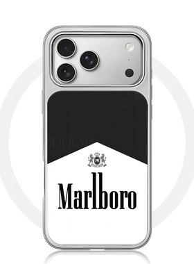 万宝路标志手机壳大孔电镀黑框碳纤纹二合一磁吸适用苹果17promax华为小米15PROPURA70ULTRAPURA80PROPLUS