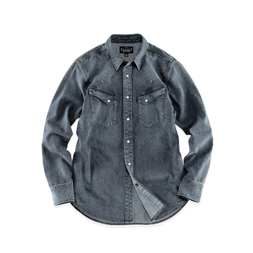 西里布美式复古西部牛仔衬衫