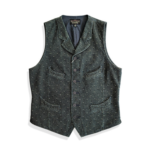 西里布马甲背心刺子马甲美式复古