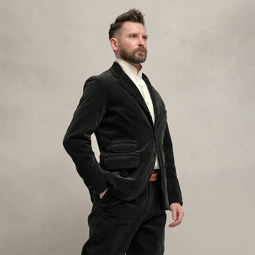 西里布美式复古高品质灯芯绒西服