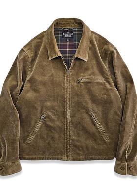 西里布美式复古经典款灯芯绒工装夹克衫宽松短款条绒外套男非rrl