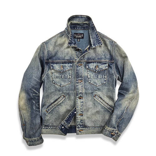 西里布日系复古牛仔工装夹克外套