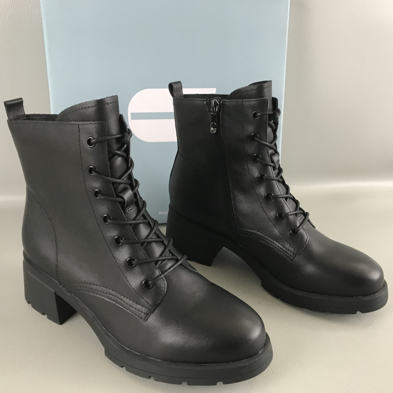 comely/康莉正品女靴断码撤柜秋冬百搭马丁靴真皮粗跟时尚短筒靴