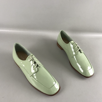 正品意大利手工女鞋断码撤柜春夏季系带英伦风乐福鞋漆皮百搭单鞋
