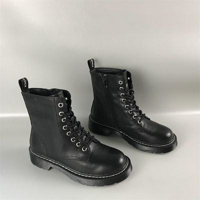 安玛莉马丁靴布里牛皮女靴