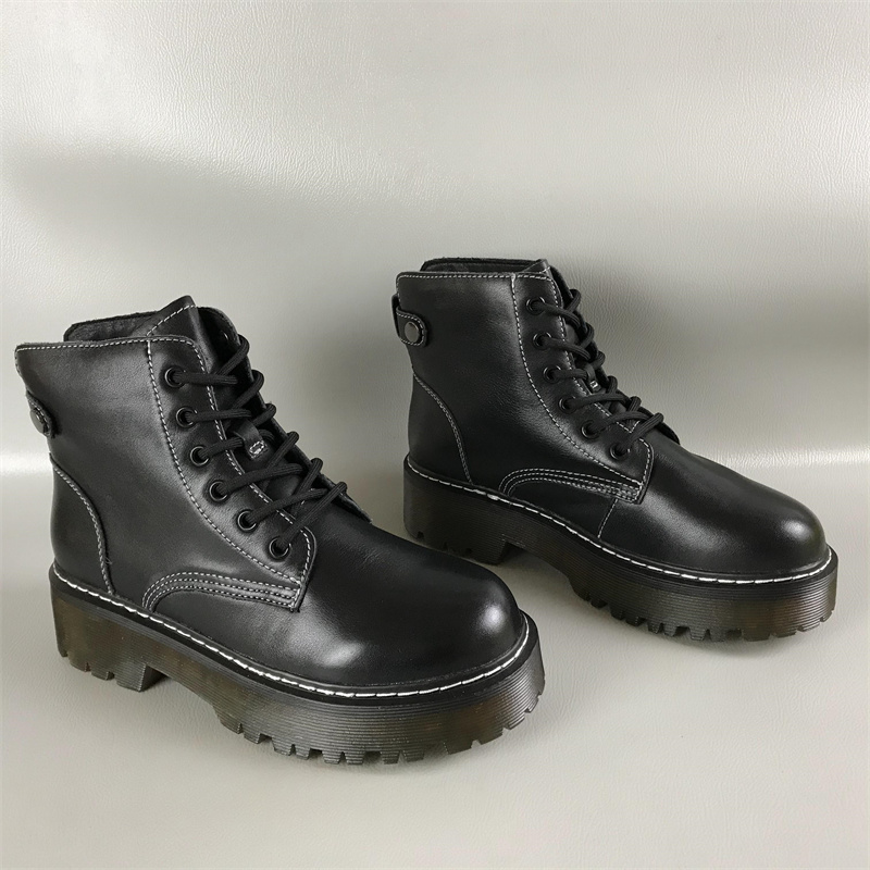 其他马丁靴绒里牛皮革女鞋