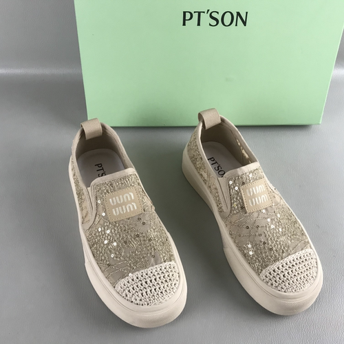 35.36码PT'SON/百田森女鞋撤柜捡漏一脚蹬轻便厚底单鞋透气网面鞋